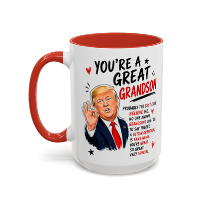 You're A Great Grandson Funny Gift Accent 15oz Coffee Mug
