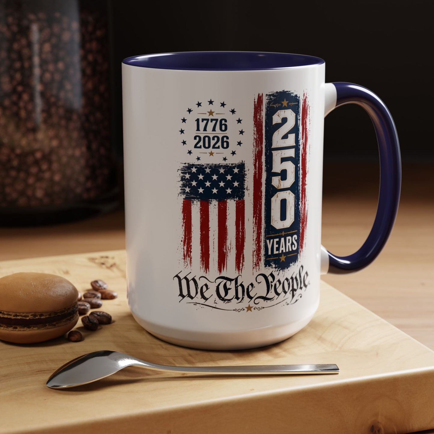 250 Anniversary USA Commemorative Patriotic American Accent 15oz Coffee Mug
