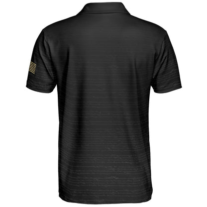 We The People Constitution Black Polo Shirt For Men Est 1776 Patriotic Moisture Wicking Short Sleeve Golf Top