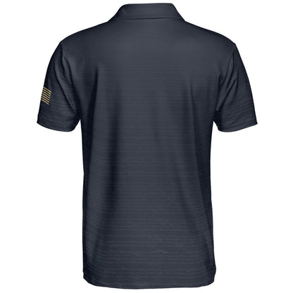 We The People Constitution Navy Blue Polo Shirt For Men Est 1776 Patriotic Moisture Wicking Short Sleeve Golf Top