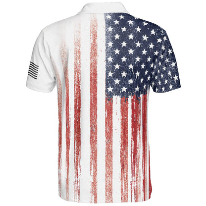 Best Dad American Flag Polo Shirt For Men Patriotic Moisture Wicking Short Sleeve Golf Top