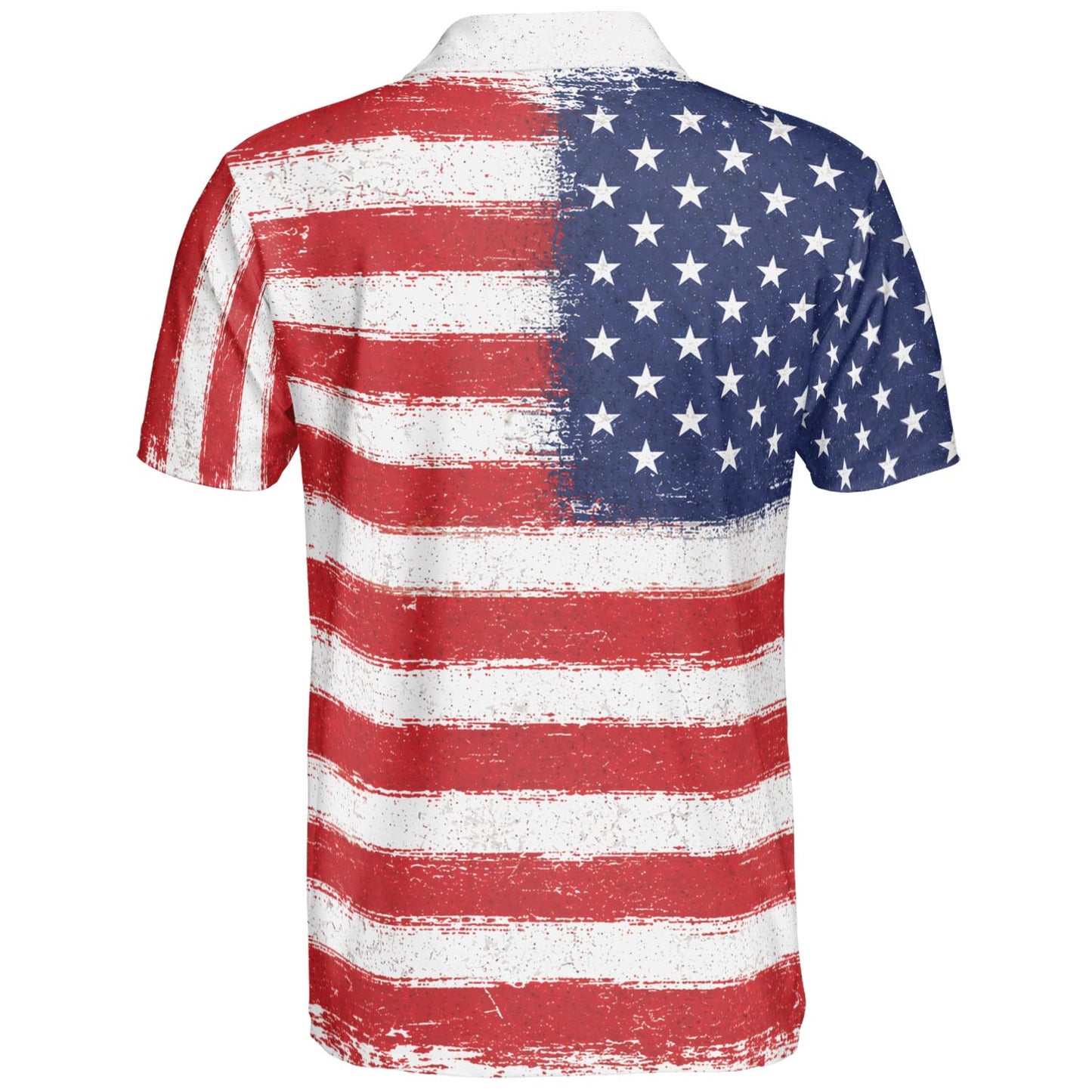 Patriotic American Flag Polo Shirt for Men Vintage USA Flag 4th of July Independence Day Golf Shirt Moisture Wicking Short Sleeve Golf Top