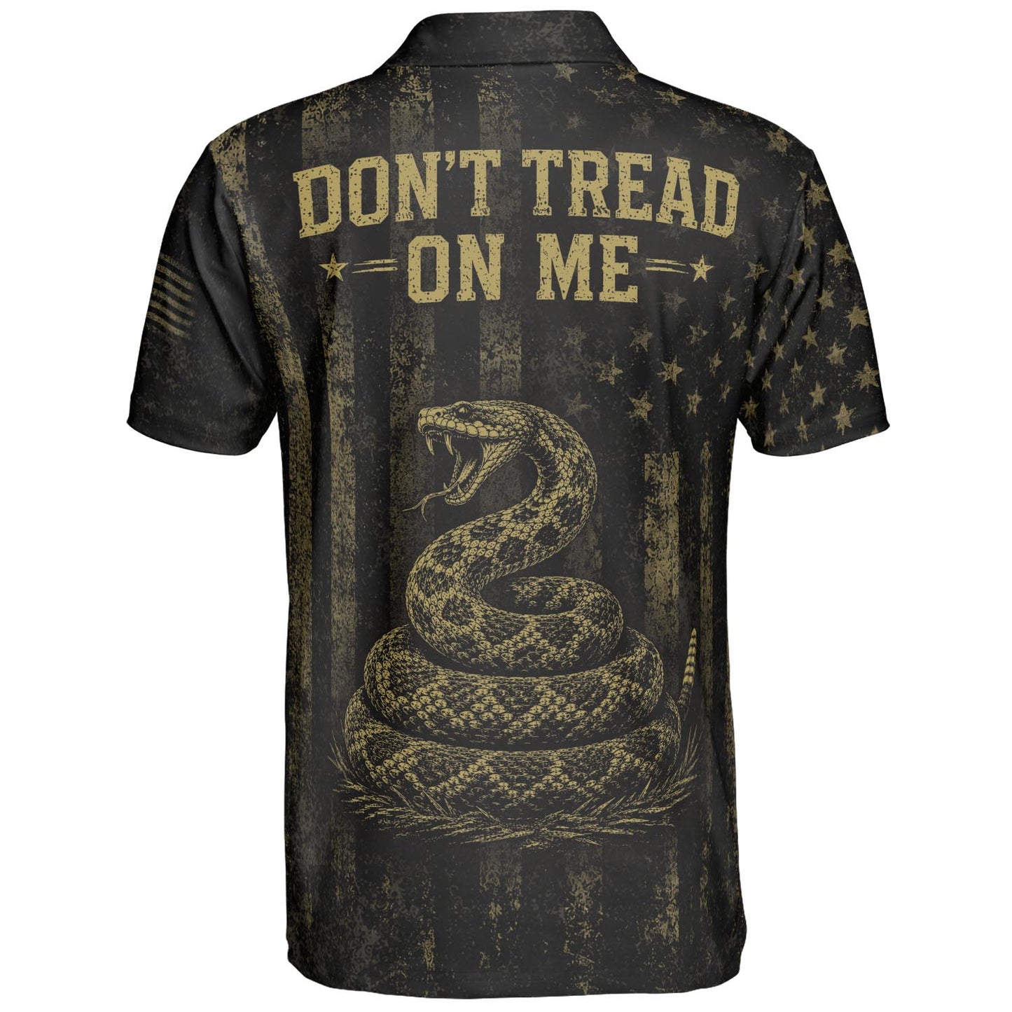 Don’t Tread On Me Gadsden Flag Polo Shirt for Men Liberty Or Death Patriotic Moisture Wicking Short Sleeve Golf Top