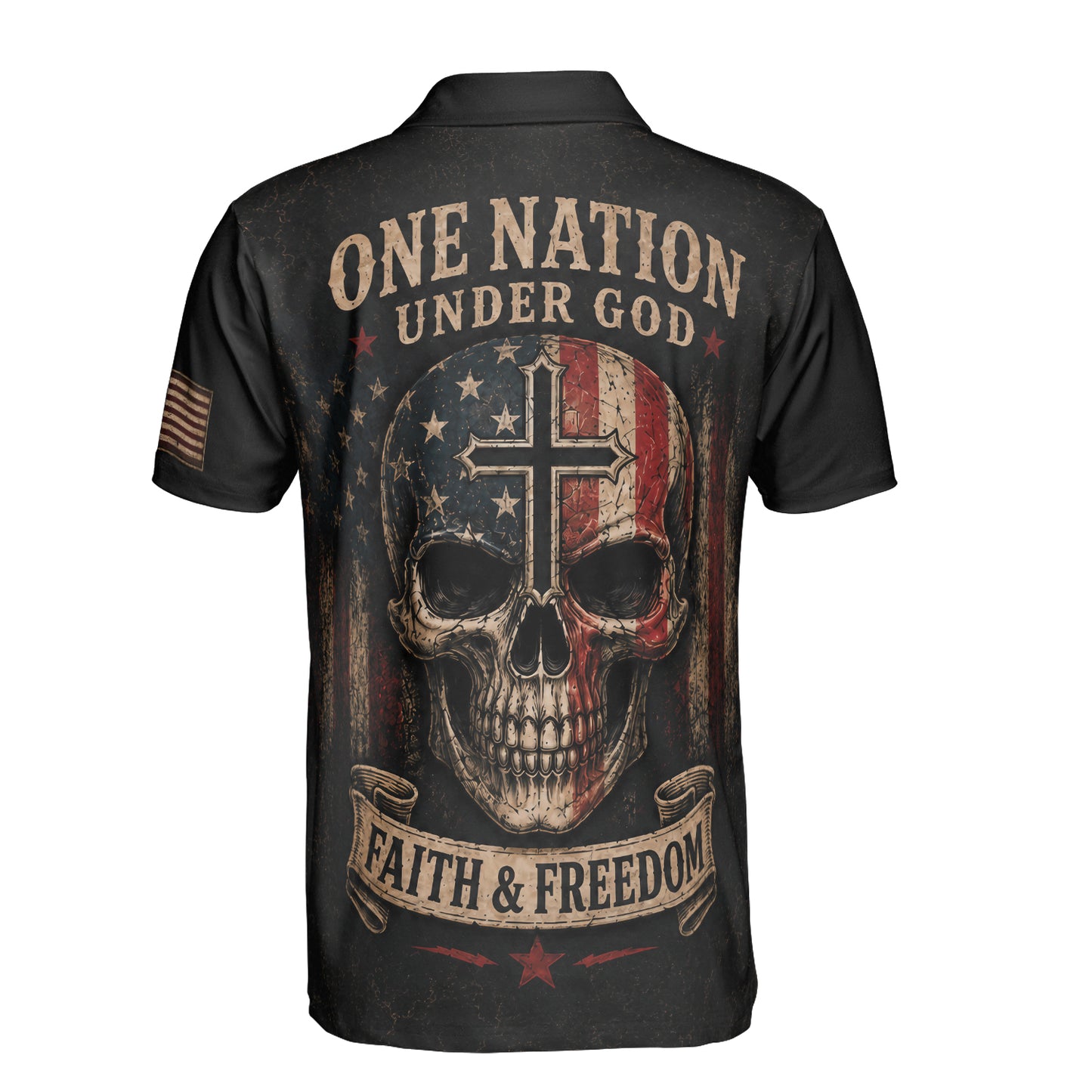 One Nation Under God Moisture Wicking Golf Short Sleeve Polo Shirt