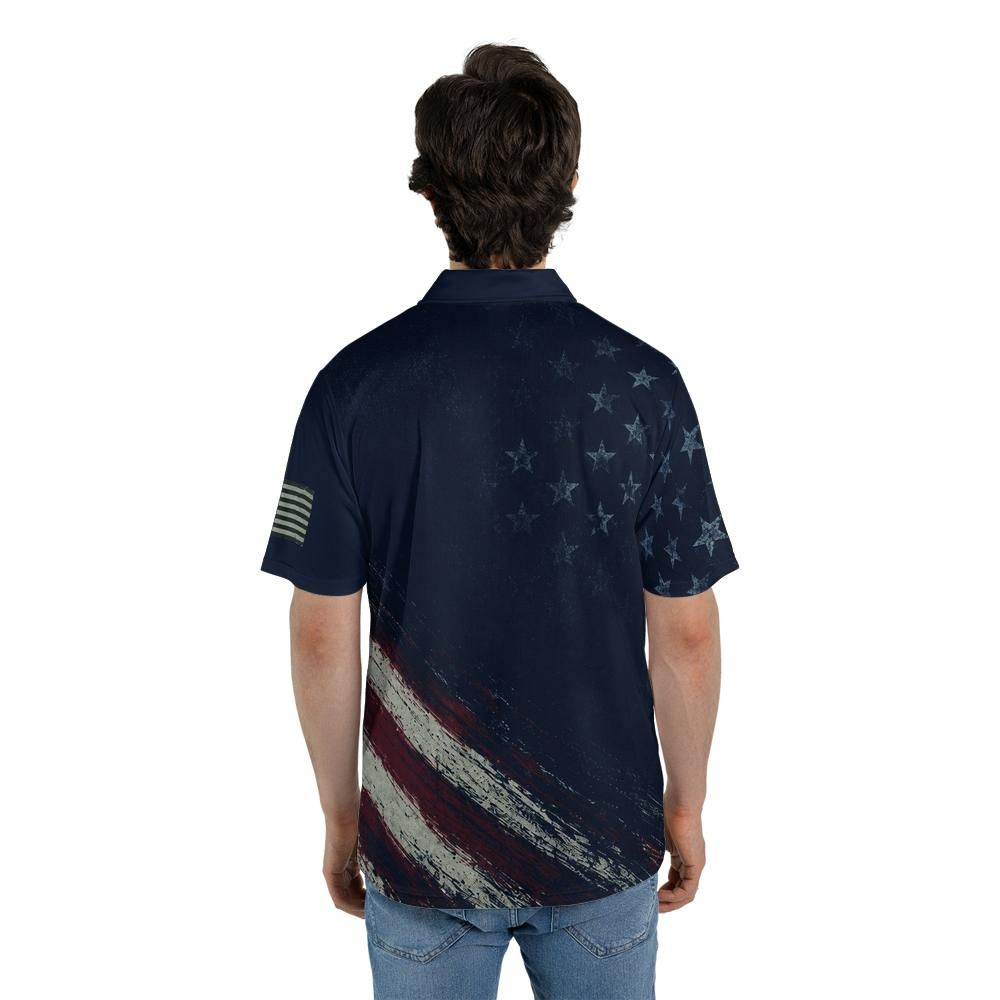 Patriotic Polo Shirt for Men American Flag 4th of July America 250 Moisture Wicking Short Sleeve Golf Shirt