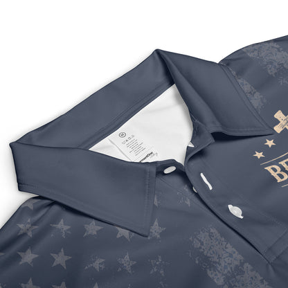 Best Dad Faith Family Freedom Cross Gift Moisture Wicking Golf Short Sleeve Polo Shirt