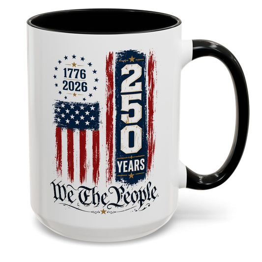 250 Anniversary USA Commemorative Patriotic American Accent 15oz Coffee Mug