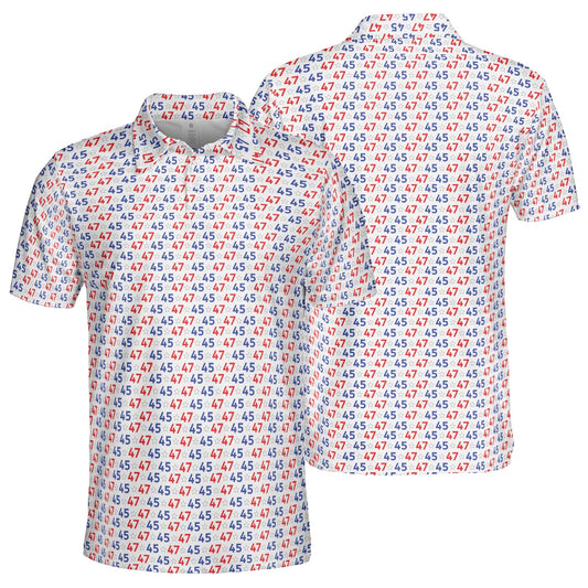 All American Patriotic Polo Shirt for Men Moisture Wicking Short Sleeve Golf Top