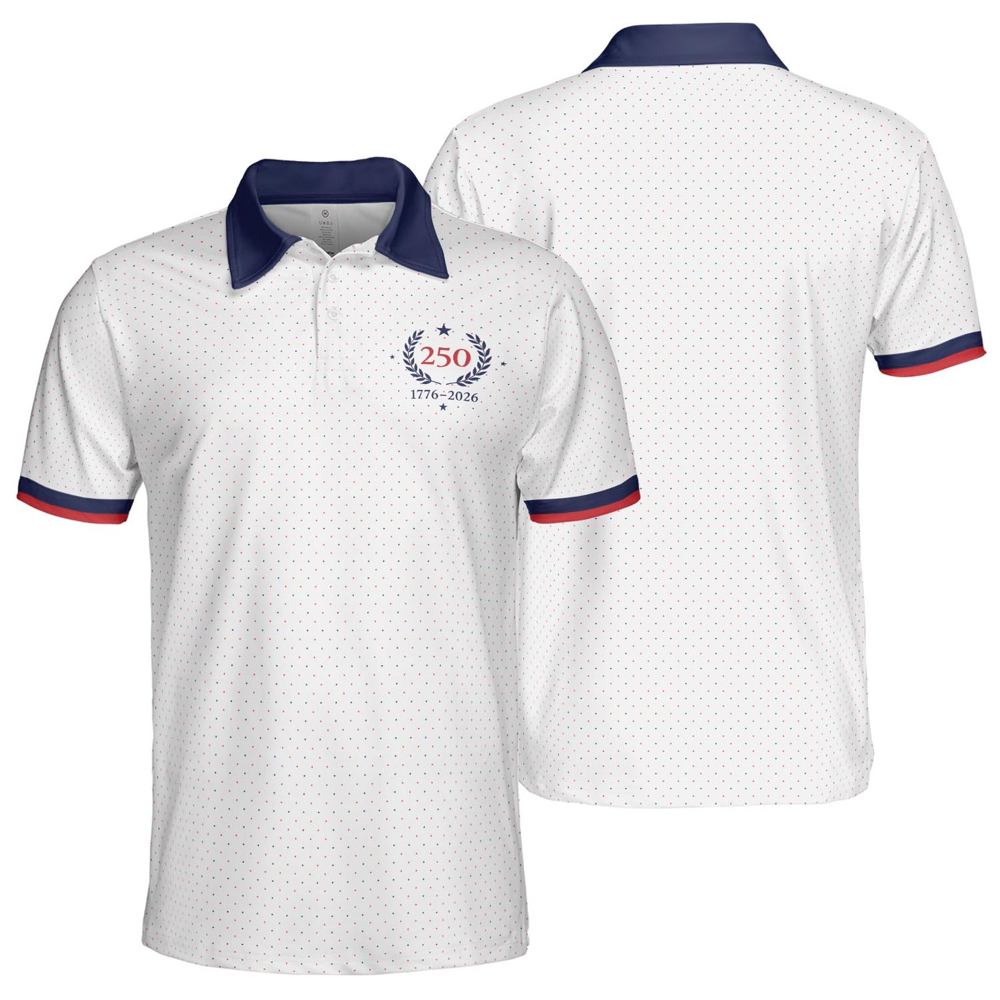 250th Anniversary Polo Shirt for Men America 250 4th of July Patriotic Stars 1776 2026 Moisture Wicking Short Sleeve Golf Shirt