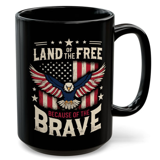 Land of the Free Because of the Brave Patriotic Coffee Mug