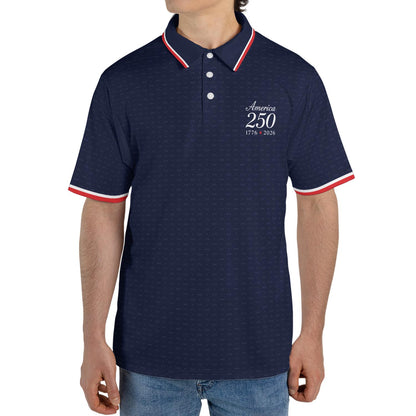 America 250 Polo Shirt for Men 1776 2026 Semiquincentennial Patriotic 4th of July Golf Shirt Moisture Wicking Short Sleeve Top