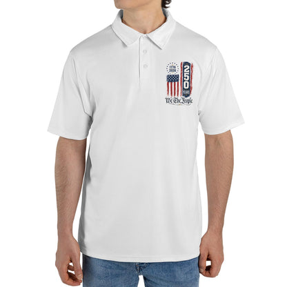 4th of July Polo Shirts for Men We The People 250th Anniversary Moisture Wicking Short Sleeve Golf Top