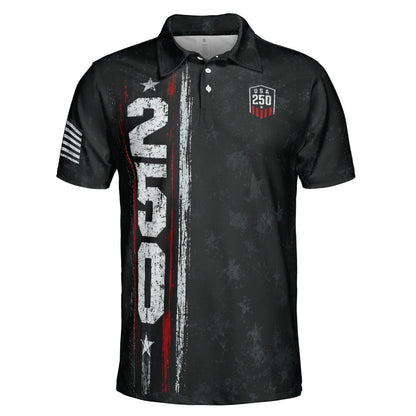 4th of July Polo Shirts for Men 250th Anniversary 1776 2026 American Flag Moisture Wicking Short Sleeve Golf Top