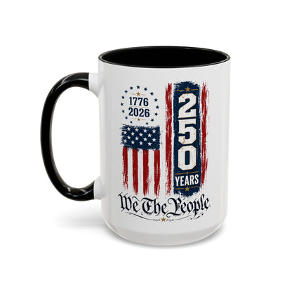 250 Anniversary USA Commemorative Patriotic American Accent 15oz Coffee Mug