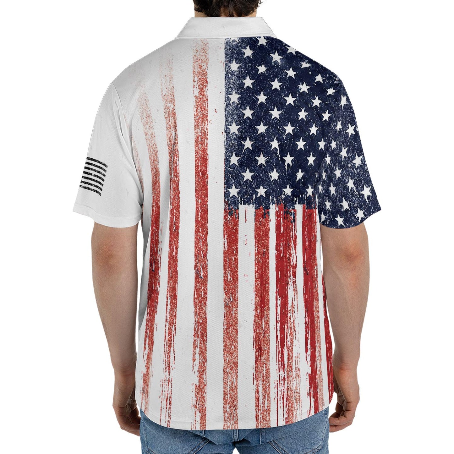 Best Dad American Flag Polo Shirt For Men Patriotic Moisture Wicking Short Sleeve Golf Top