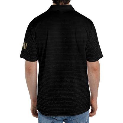 We The People Constitution Black Polo Shirt For Men Est 1776 Patriotic Moisture Wicking Short Sleeve Golf Top