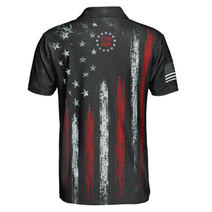 4th of July Polo Shirts for Men 250th Anniversary 1776 2026 American Flag Moisture Wicking Short Sleeve Golf Top