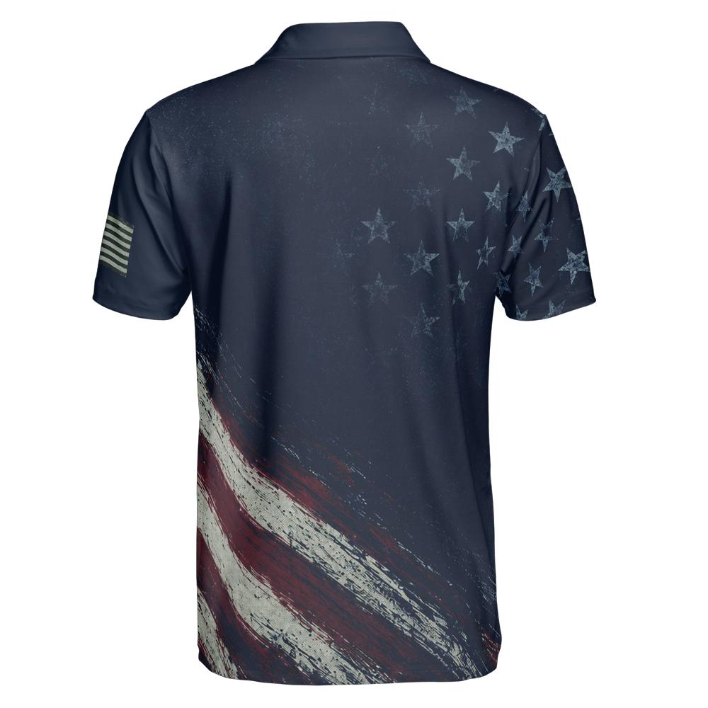 Patriotic Polo Shirt for Men American Flag 4th of July America 250 Moisture Wicking Short Sleeve Golf Shirt