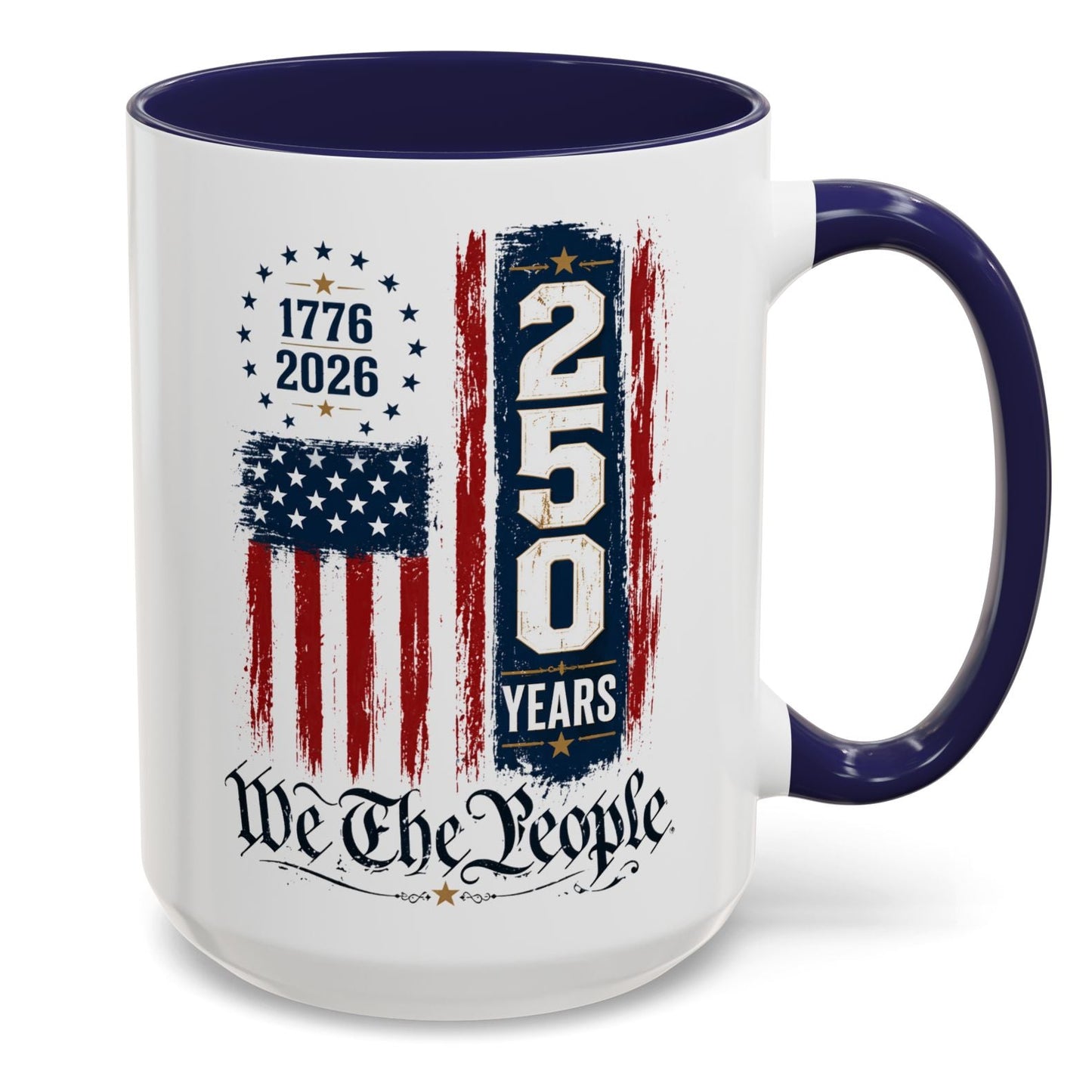 250 Anniversary USA Commemorative Patriotic American Accent 15oz Coffee Mug