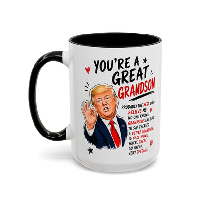You're A Great Grandson Funny Gift Accent 15oz Coffee Mug