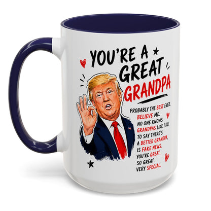 You're A Great Grandpa Funny Gift Accent 15oz Coffee Mug