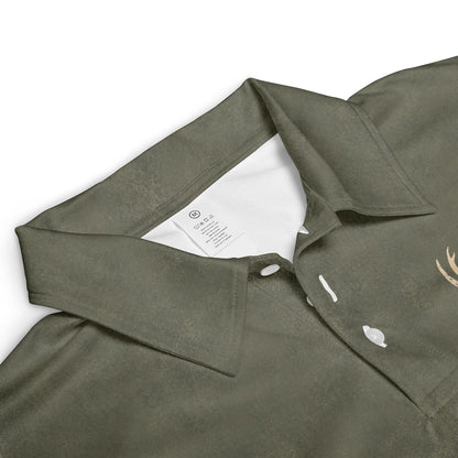 Best Dad Hunting Deer Polo Shirt For Men American Flag Moisture Wicking Short Sleeve Golf Top