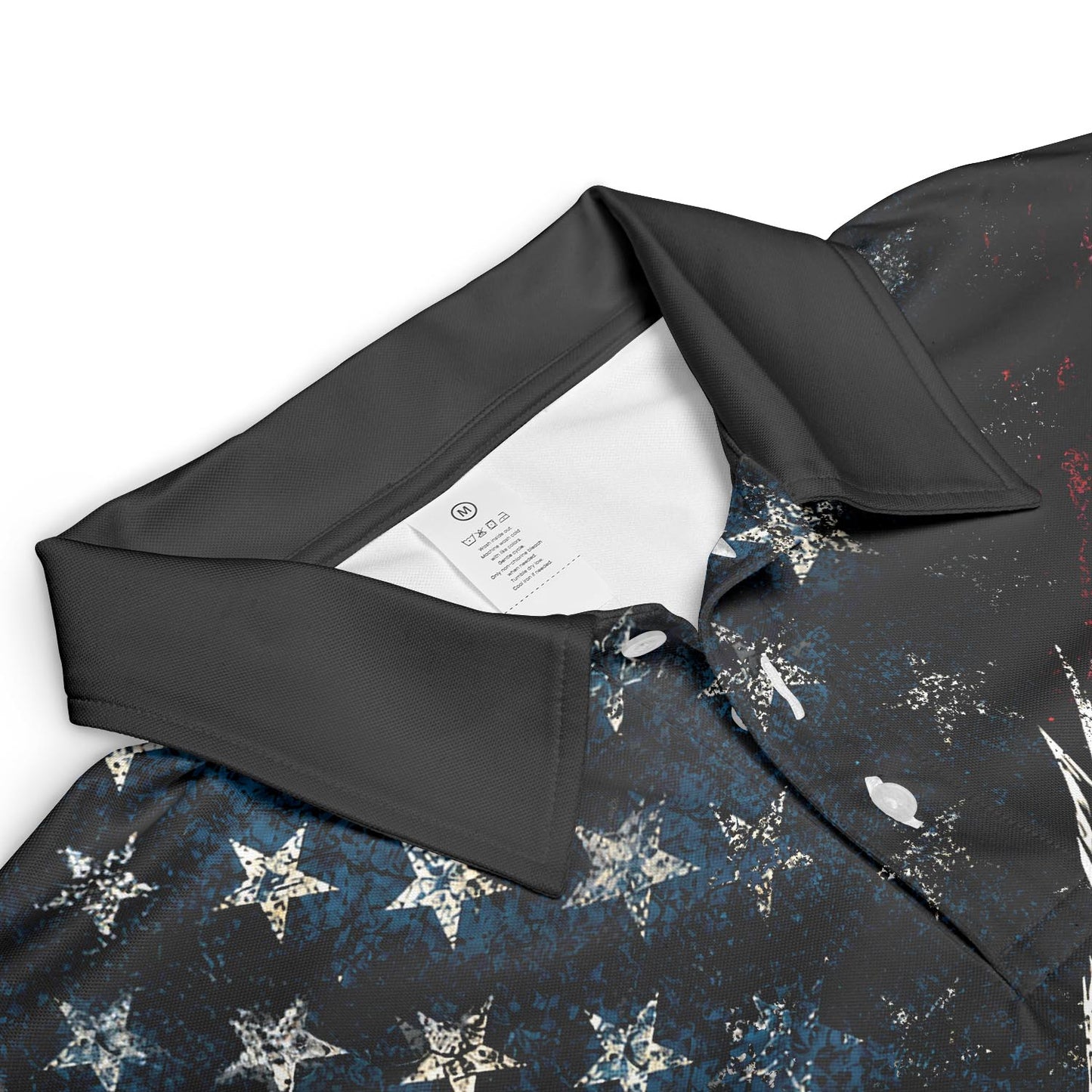 Land of the Free Eagle Polo Shirt for Men Patriotic American Flag 4th of July America 250 Moisture Wicking Short Sleeve Golf Shirt