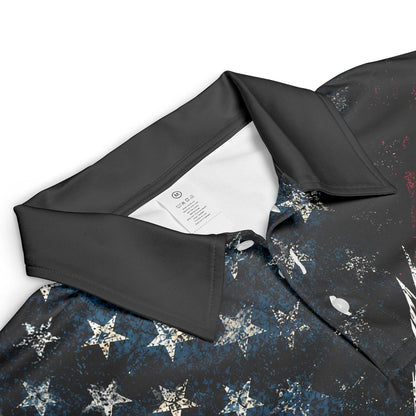 Land of the Free Eagle Polo Shirt for Men Patriotic American Flag 4th of July America 250 Moisture Wicking Short Sleeve Golf Shirt