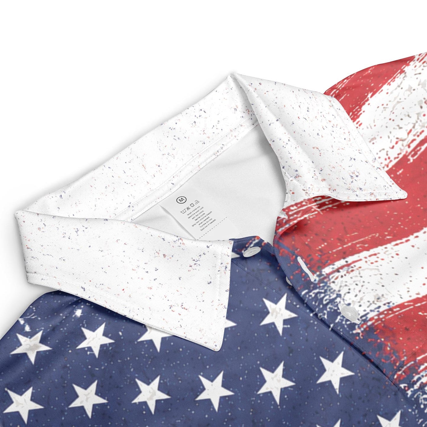 Patriotic American Flag Polo Shirt for Men Vintage USA Flag 4th of July Independence Day Golf Shirt Moisture Wicking Short Sleeve Golf Top