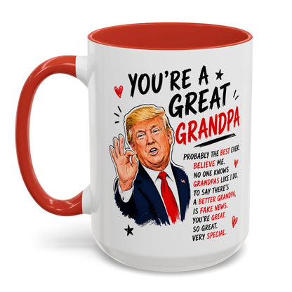You're A Great Grandpa Funny Gift Accent 15oz Coffee Mug