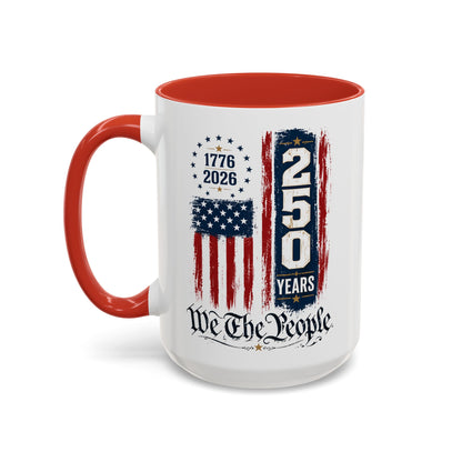 250 Anniversary USA Commemorative Patriotic American Accent 15oz Coffee Mug