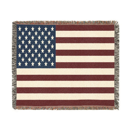 American Flag Woven Blanket 50x60