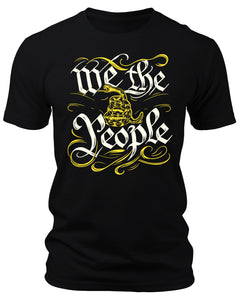 Men's We The People Rattle Snake T-Shirts Patriotic Short Sleeve Crewneck Graphic Tees