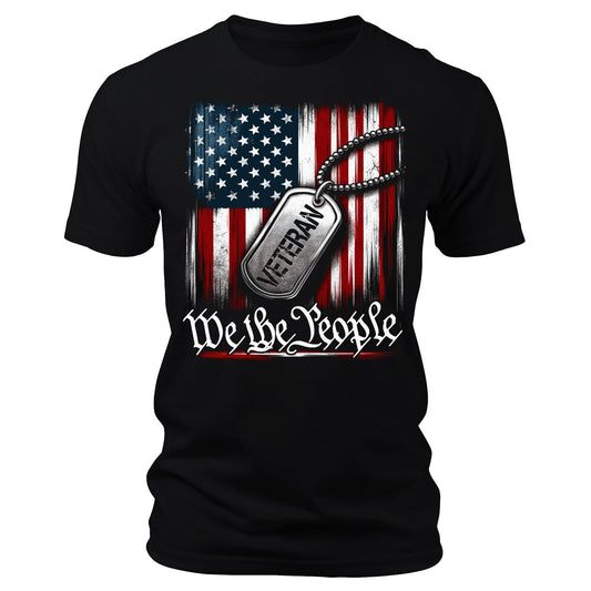Men's We The People T-Shirts Veteran Patriotic Short Sleeve Crewneck Graphic Tees