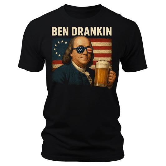 Ben Drankin Shirt American Funny Flag 4th Of July Patriotic Men's USA Graphic Tees