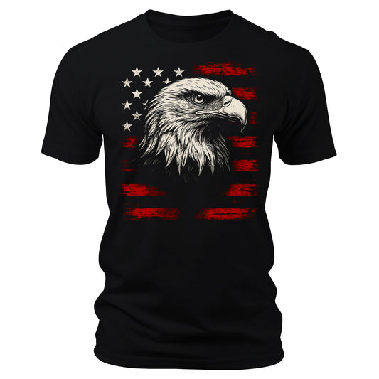 Eagle American Flag Shirt 4th of July Patriotic Men's USA Short Sleeve Graphic Tees