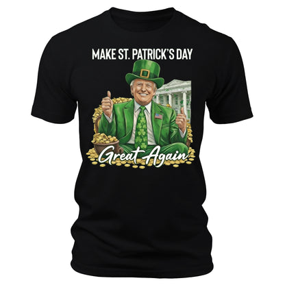 Make Saint Patrick's Day Great Again Funny Patriotic Graphic Tee