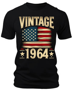 Men's Vintage 1964 T-Shirts Patriotic Short Sleeve Crewneck Graphic Tees