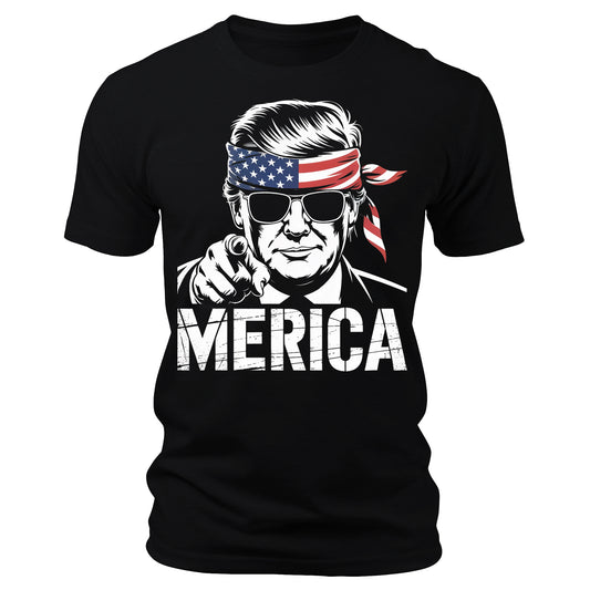 Merica Trump Shirt 4th Of July Patriotic Men's USA Short Sleeve Graphic Tees