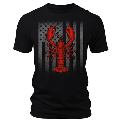 Lobster Shirt Patriotic Flag Men's Short Sleeve Graphic Tees