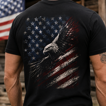 Land of the Free 1776 2026 Patriotic Eagle Flag T Shirt for Men