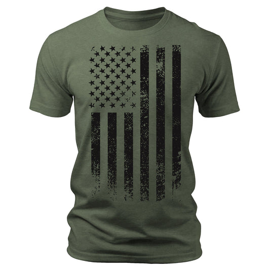 Men's Graphic T Shirts - Black Flag Patriotic Short Sleeve Crewneck Shirts
