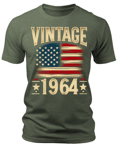 Men's Vintage 1964 T-Shirts Patriotic Short Sleeve Crewneck Graphic Tees