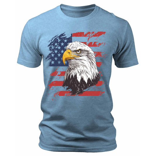 Men's American Eagle USA Flag T-Shirts Patriotic Short Sleeve Crewneck Graphic Tees