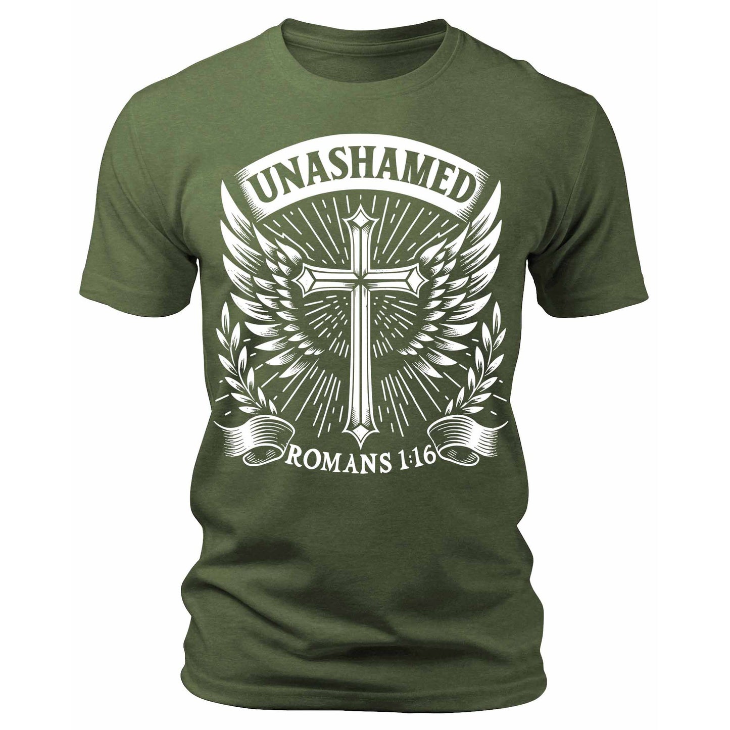 Men's Unashamed Romans 1:16 T-Shirts Christian Short Sleeve Crewneck Graphic Tees