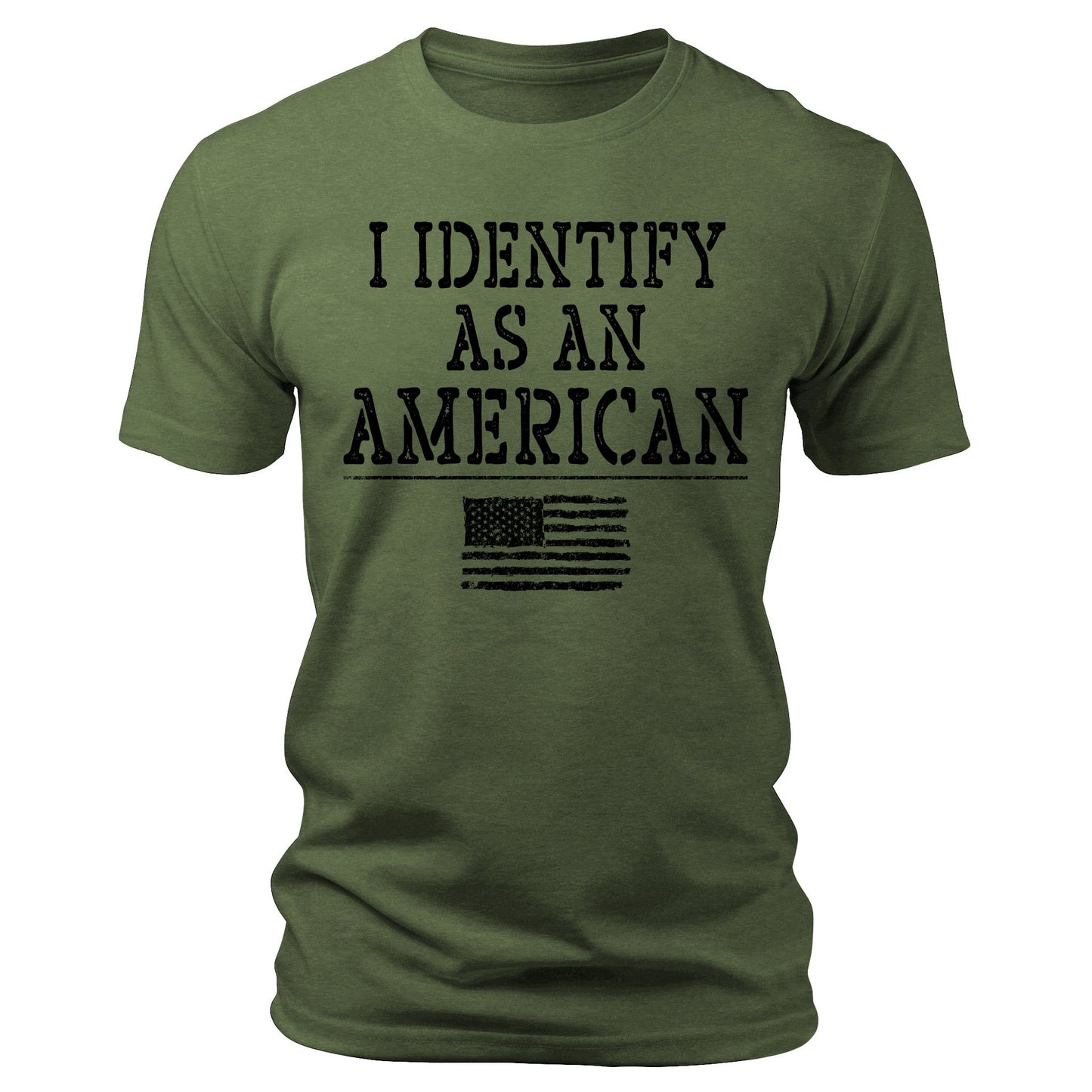 Men's I Identify As As American 4th Of July T-Shirts Patriotic Short Sleeve Crewneck Graphic Tees