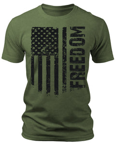 Men's Flag T-Shirts Patriotic Freedom Short Sleeve Crewneck Graphic Tees