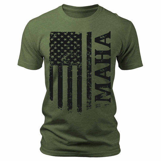 Men's Patriotic MAHA Make America Healthy Again American Flag T-Shirt