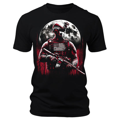 Men's Graphic T Shirts - Moonlight Reaper Patriotic Short Sleeve Crewneck Shirt