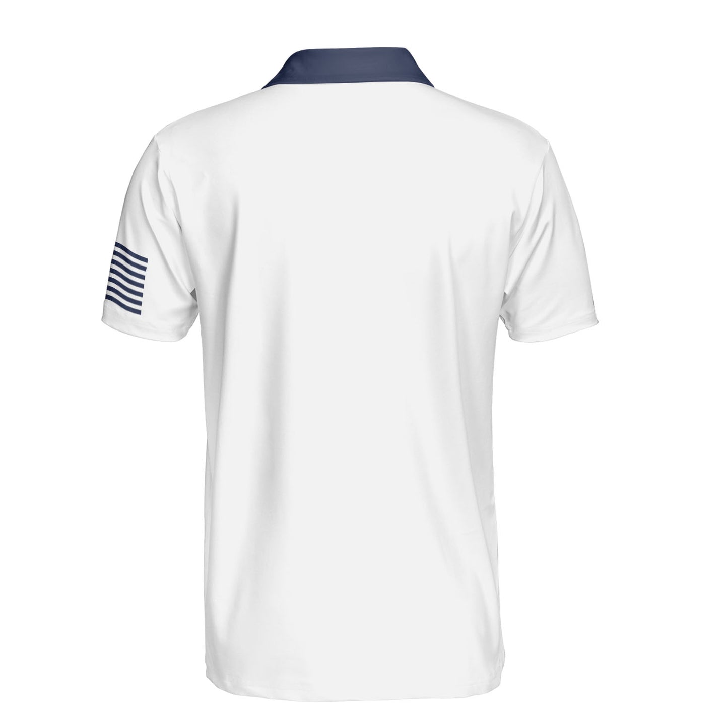 Patriotic Navy American Flag Men's Polo Moisture Wicking Short Sleeve Golf Shirt